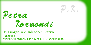 petra kormondi business card